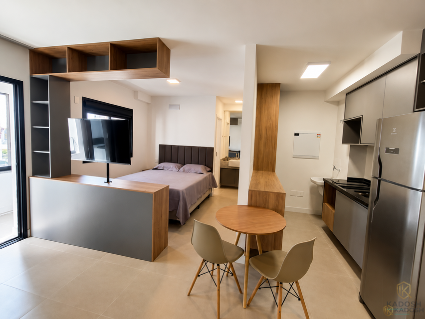 Studio mobiliado no prédio mais alto de Campinas com vista livre, sol da manhã e lazer completo